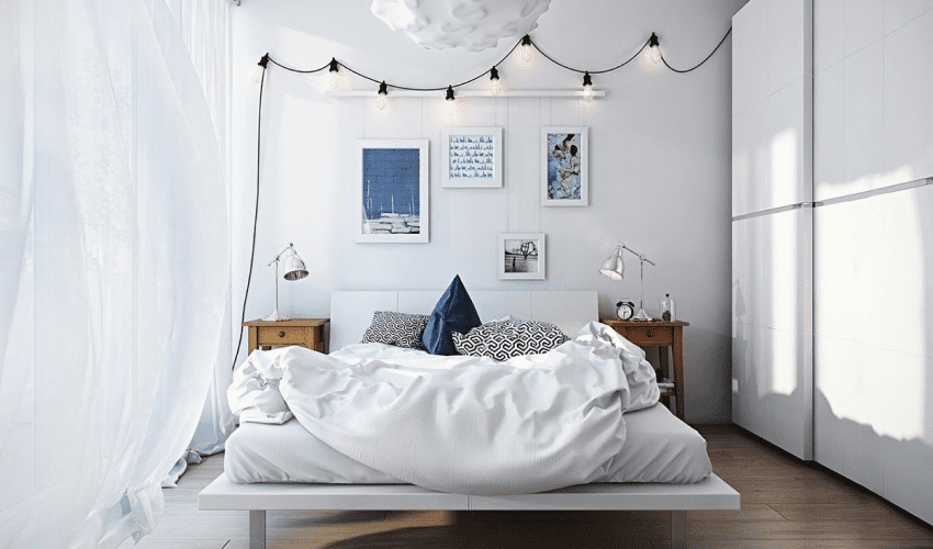 Кровать в нордик-стиле