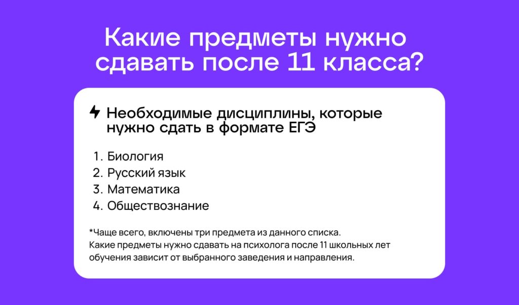Предметы 11 класс